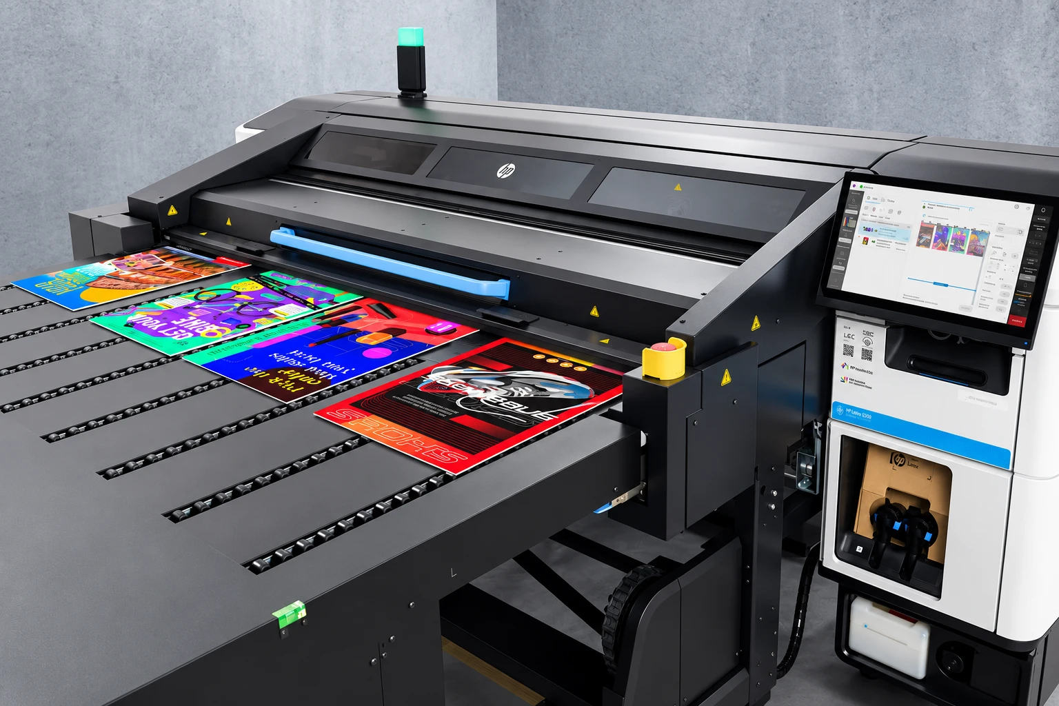 طابعة HP Latex تطبع لوحات إعلانية ملونة